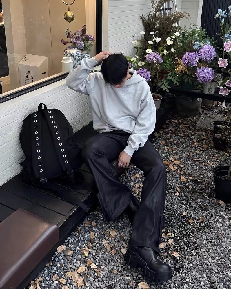 BOXY 重磅 寬短 連帽 純棉 長袖 帽T