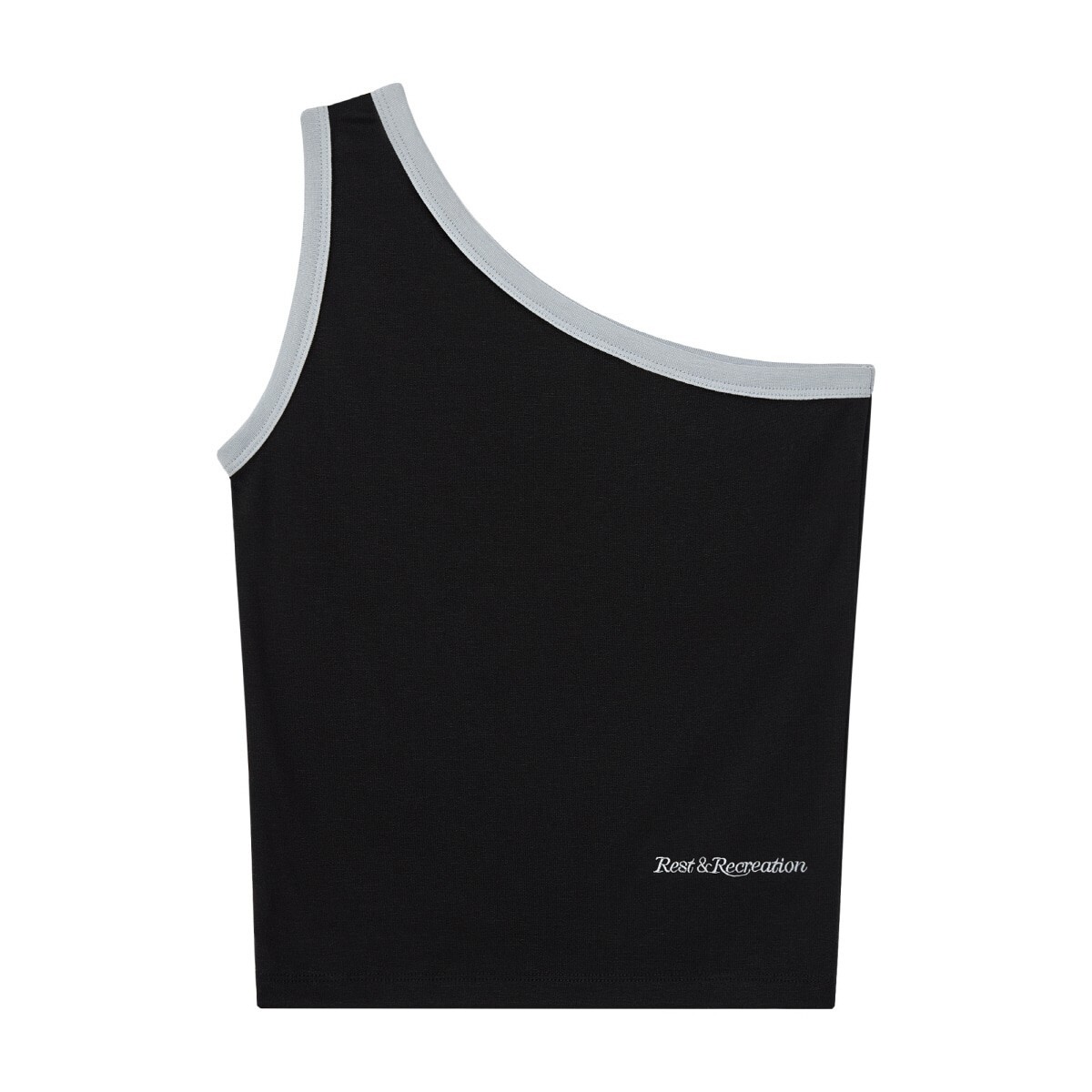 Rest&Recreation ONE SHOULDER SLEEVELESS - BLACK