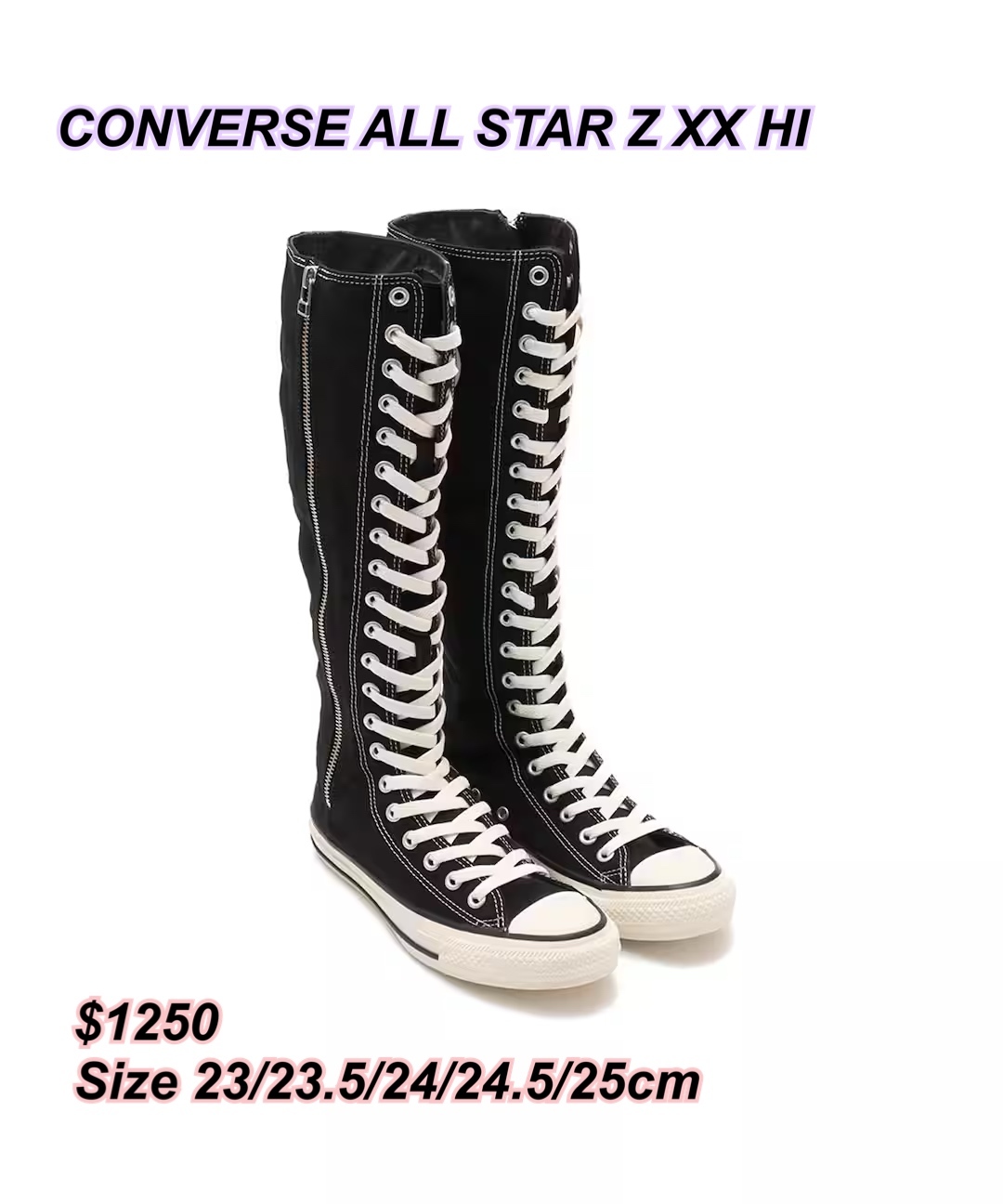 CONVERSE ALL STAR Z XX HI 黑色超長筒鞋