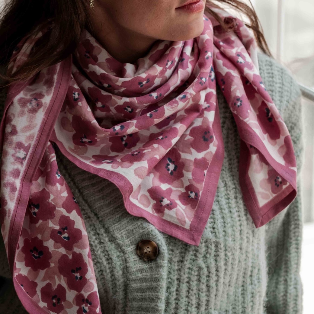 波絲大麗花粉紅 | 領巾