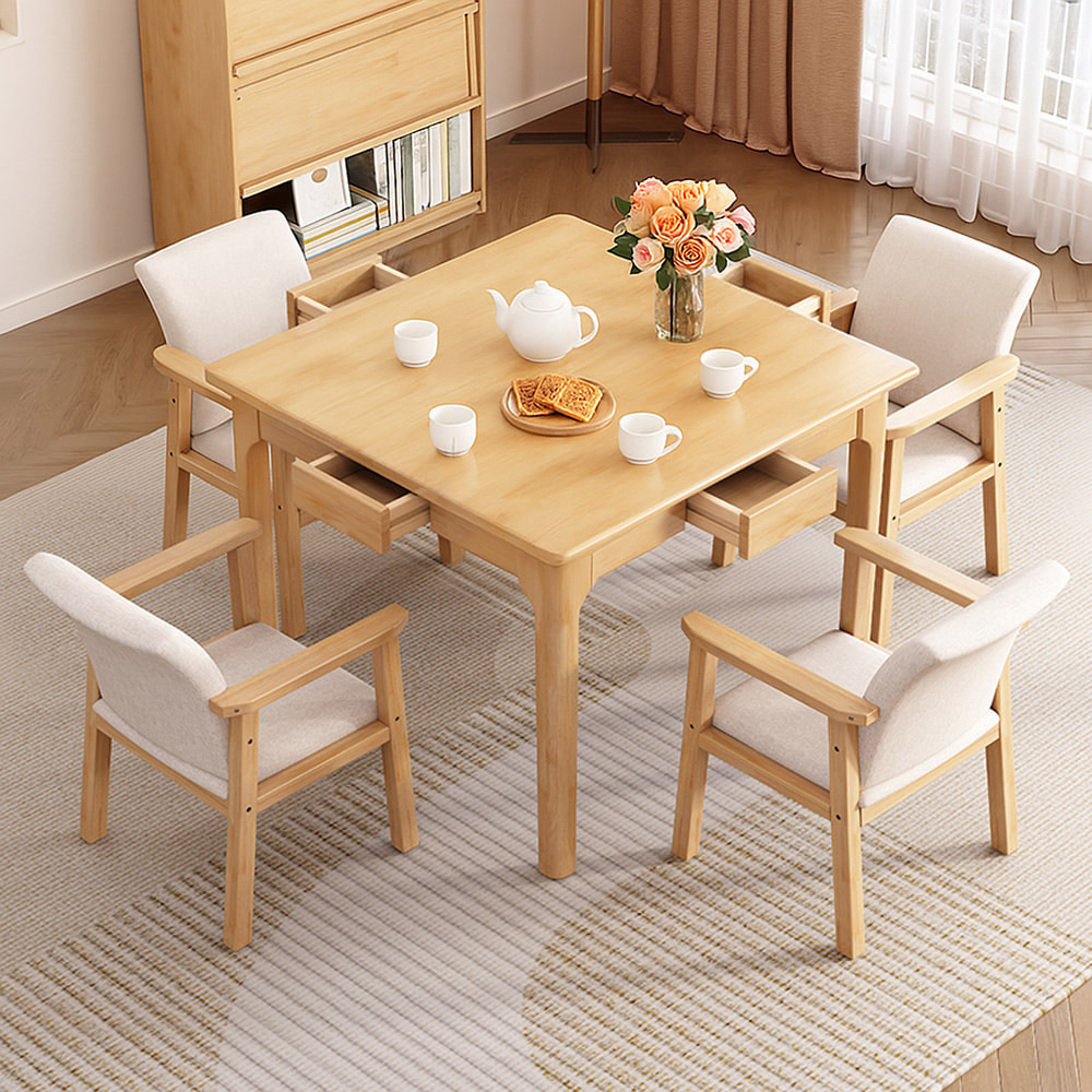 【AOTTO】簡約造型實木方桌 餐桌(WD-016)