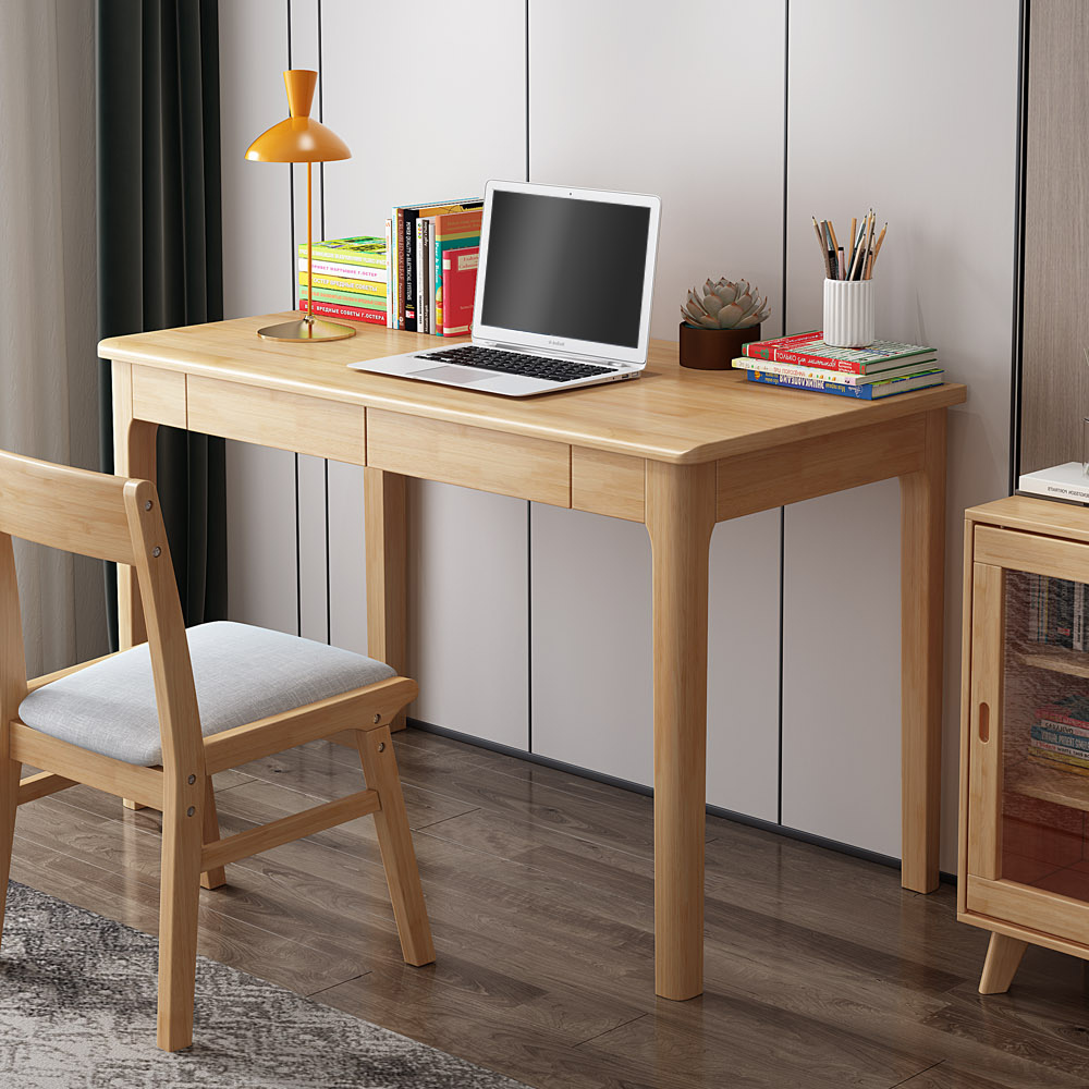 【AOTTO】全實木北歐半島兩抽書桌-100公分(WD-001)