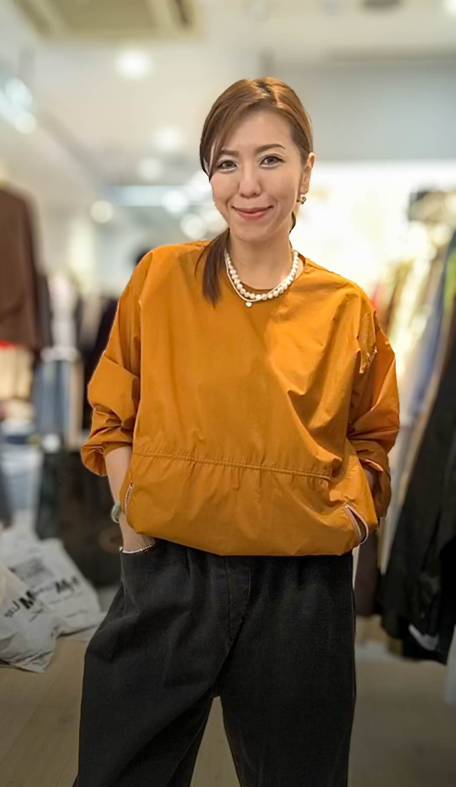 🥰K2281  ▶️圓領長袖 拉鍊口袋上衣 👉B:122cm L:67cm