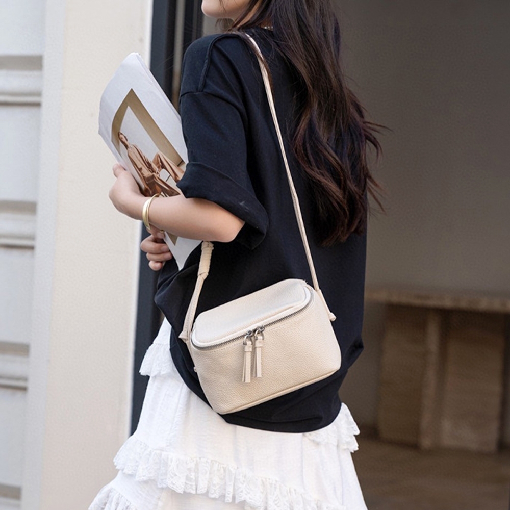 女生斜背包 真皮小包 休閒肩背包 牛皮側背包 小方包 飯盒包 268