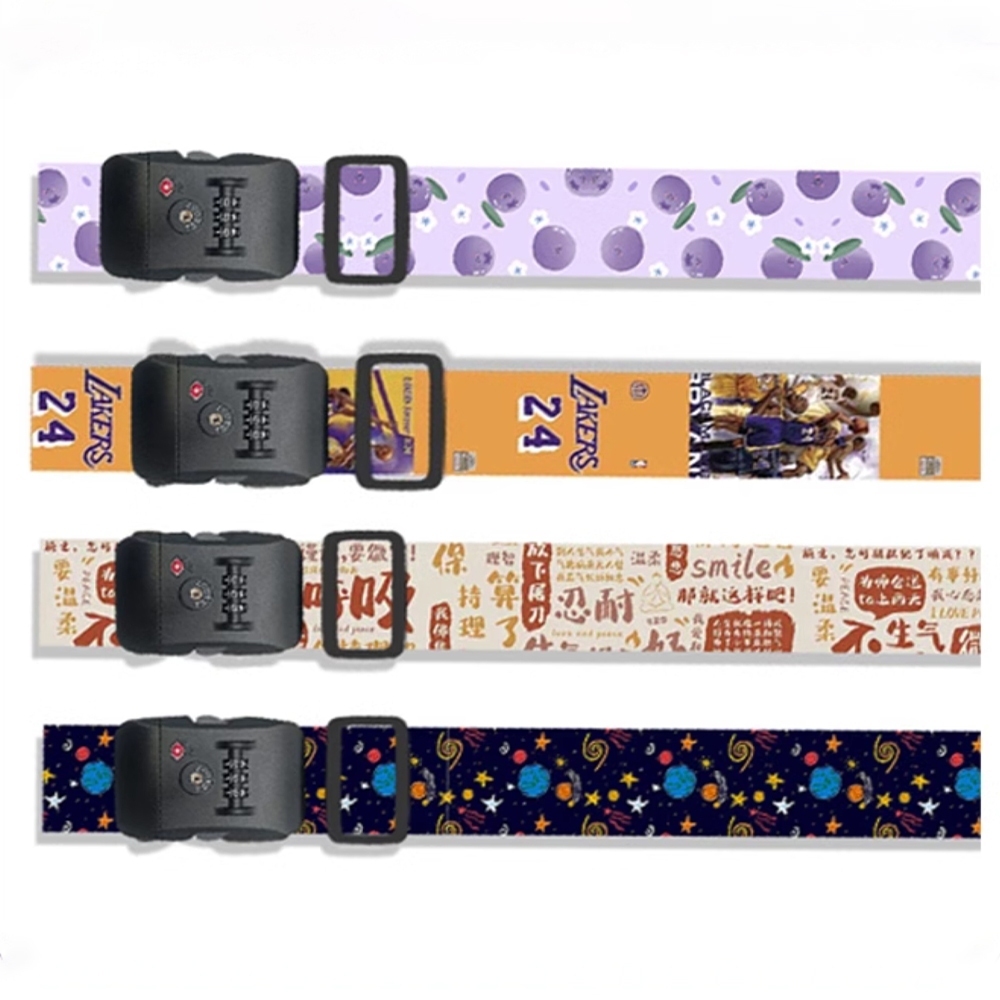 行李箱固定帶 出國旅行 一字行李綁帶 卡通國旗行李綁帶 密碼鎖行李箱束帶 234