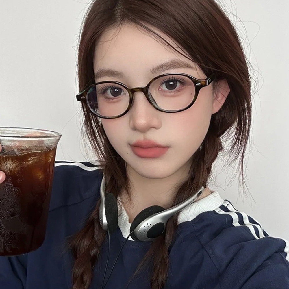 素顏眼鏡 眼鏡框 豹紋眼鏡 韓系眼鏡架 穿搭好物 橢圓框書呆子眼鏡 070