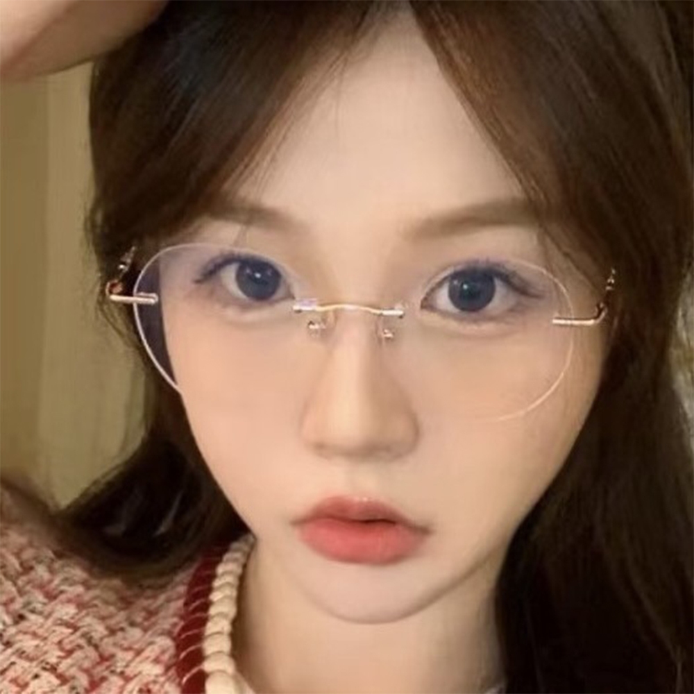 無框眼鏡 純鈦大框眼鏡 圓框眼鏡 眼鏡架 知性風眼鏡框 男女適用 071