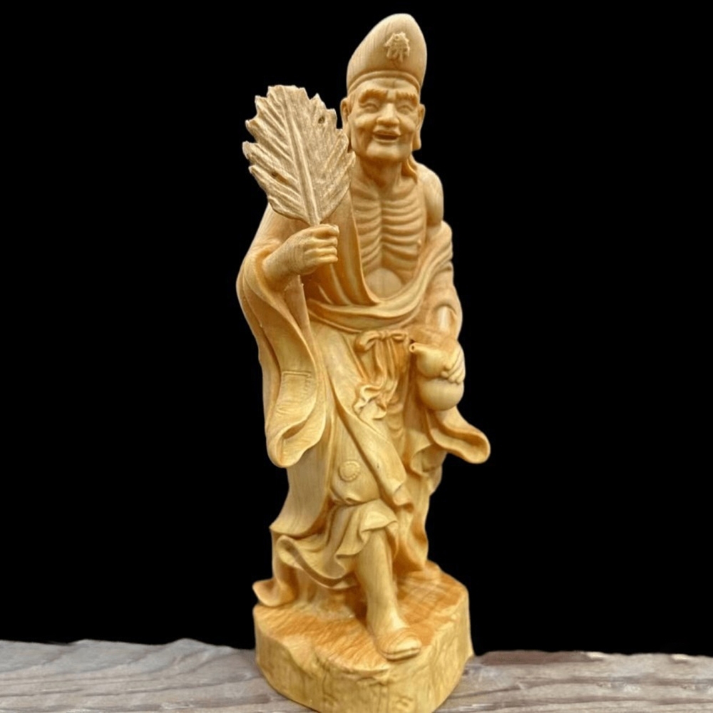 濟公佛像 濟公活佛 木雕 黃楊木 崖柏 雕刻 佛堂供奉 護佑平安 251