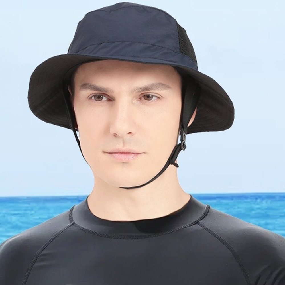 防曬漁夫帽 寬簷遮陽帽 透氣衝浪帽 圓頂釣魚帽 男女適用 可折疊帽子 127