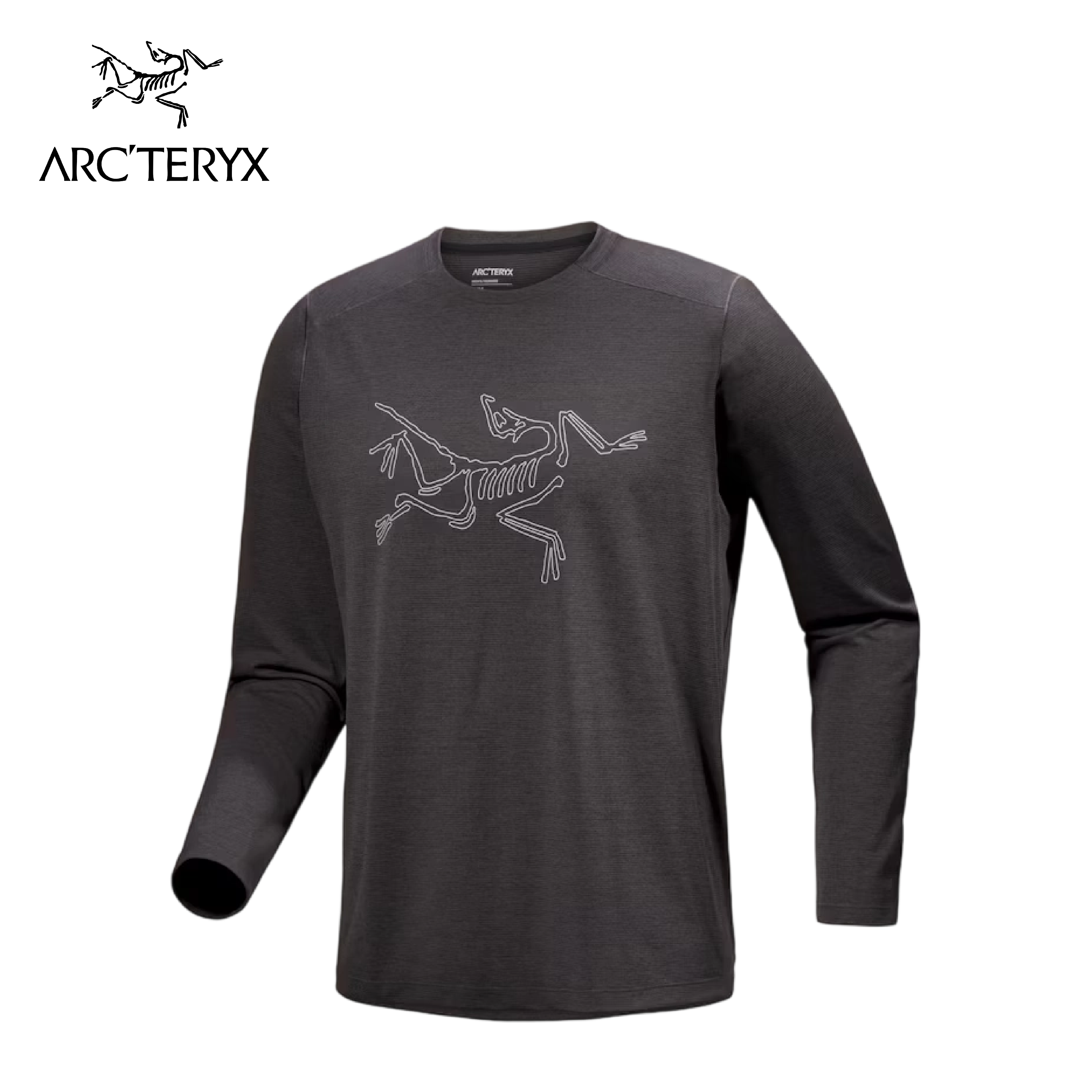 Arc'Teryx 始祖鳥 Cormac Logo 快乾長袖圓領衫 男款 (灰色) 11AT08452