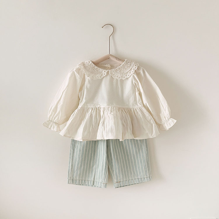 藍白直條紋休閒褲