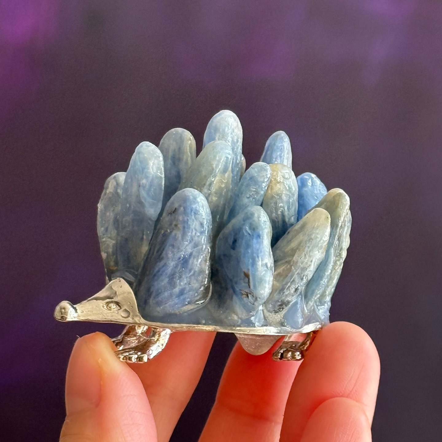 [原石] 水晶刺蝟 藍晶石、波斯瓦那、加勒比方解石、藍虎眼石、紫水晶、天河石