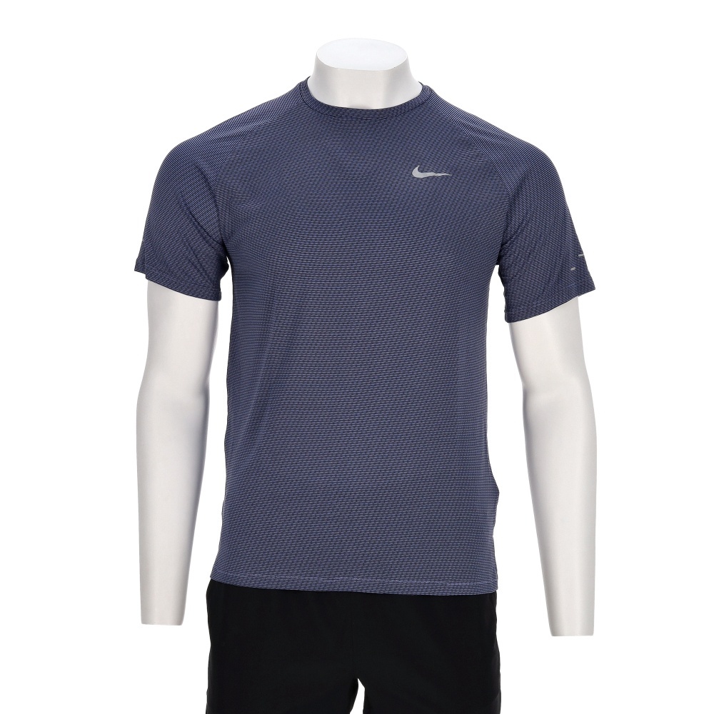 Nike As M Nk Df Stride Jacquard Ss 男款 灰藍色 運動 休閒 短袖 HV2208-499