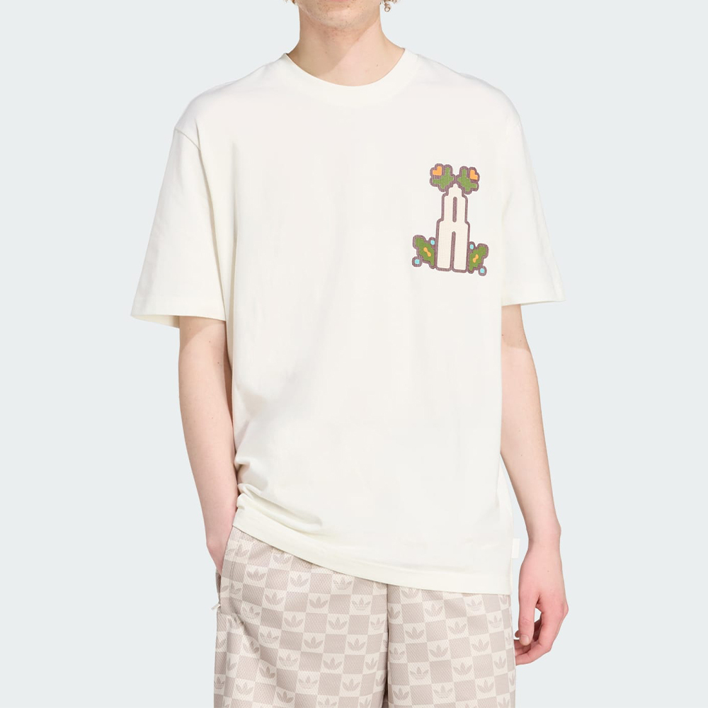 Adidas Mg Lo Tee 男款 米白色 寬鬆 印花 T恤 休閒 運動 短袖 JY2973