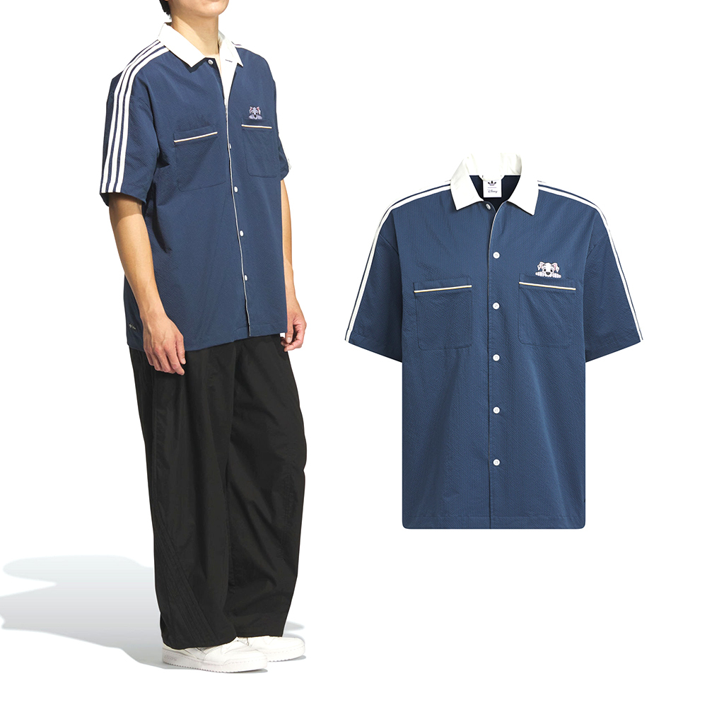 Adidas U Bowling Tee 男款 女款 藏青色 中性 迪士尼 101忠狗 寬鬆 襯衫 短袖 KG6689