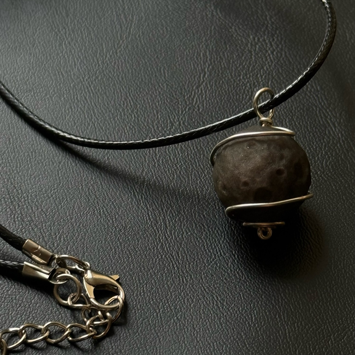 [原石] 銀曜石 隕石造型項鏈