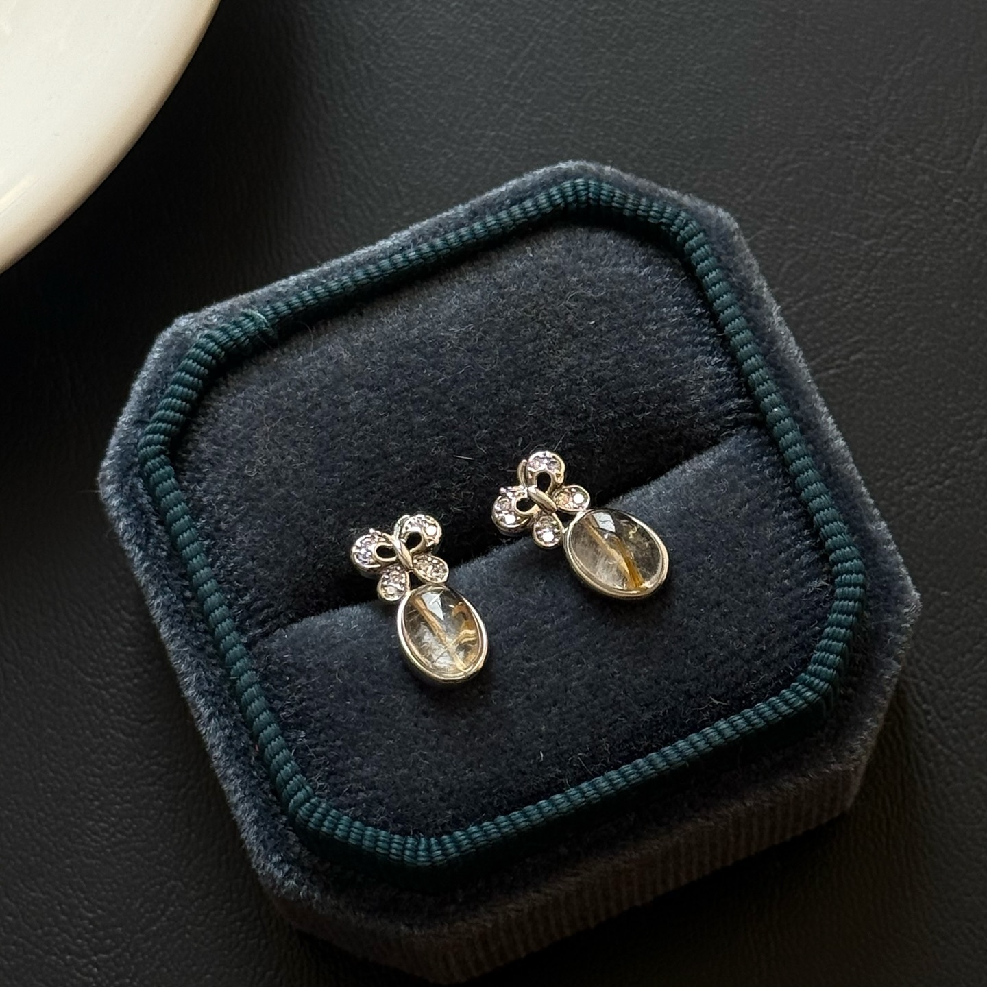 [原石] 鈦髮晶 / 鈦晶 925銀耳環 水晶耳環