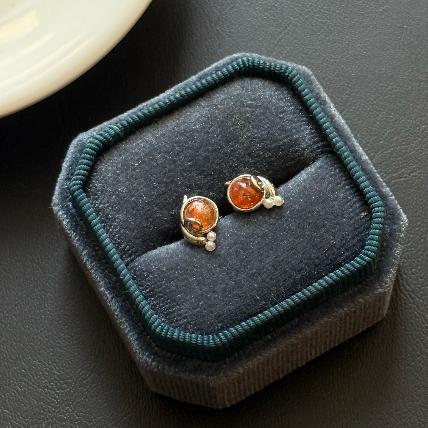 [原石] 金太陽石 925銀耳環