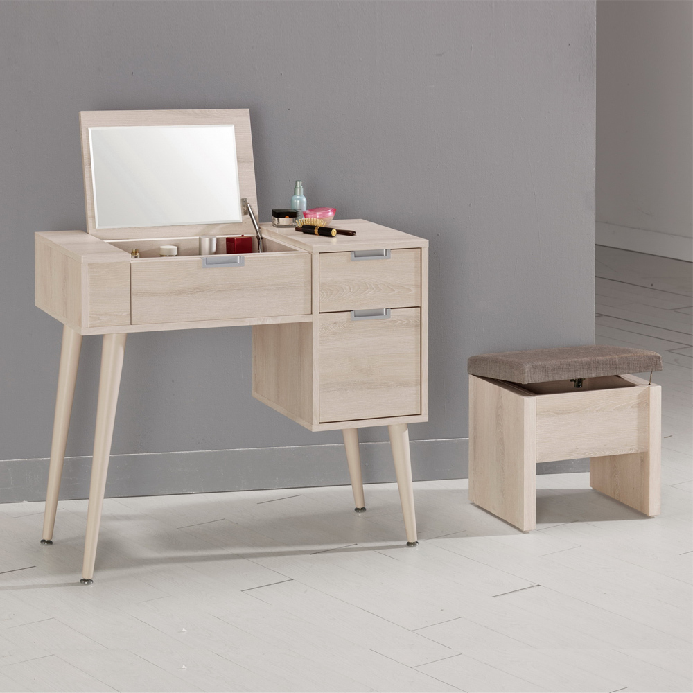 艾奇3尺掀蓋式化妝桌/鏡台(贈化妝椅)