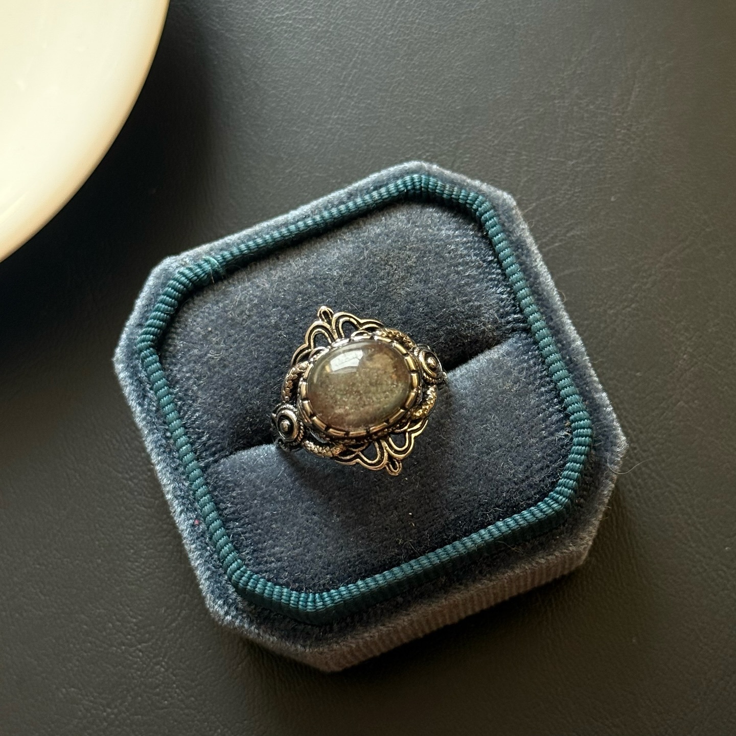 [原石] 綠幽靈水晶 戒指