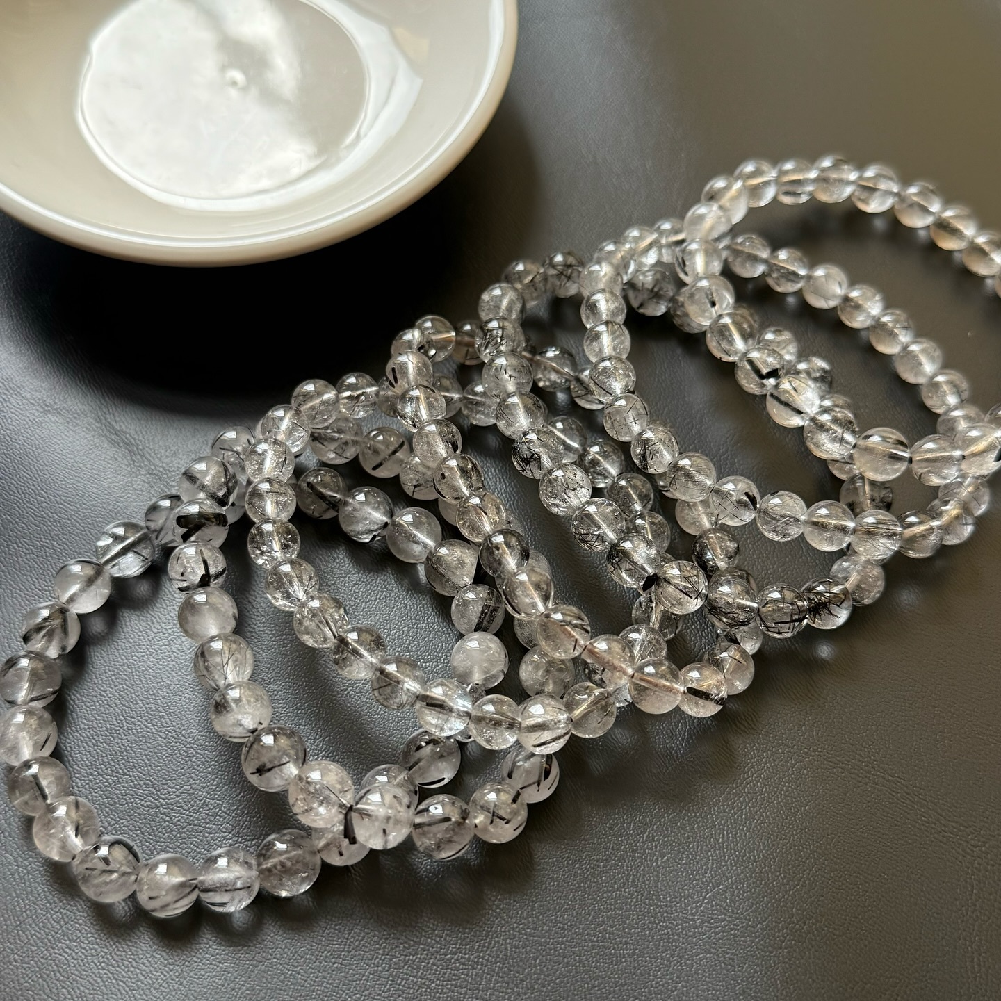 [原石] 黑髮晶碧璽 水晶手串