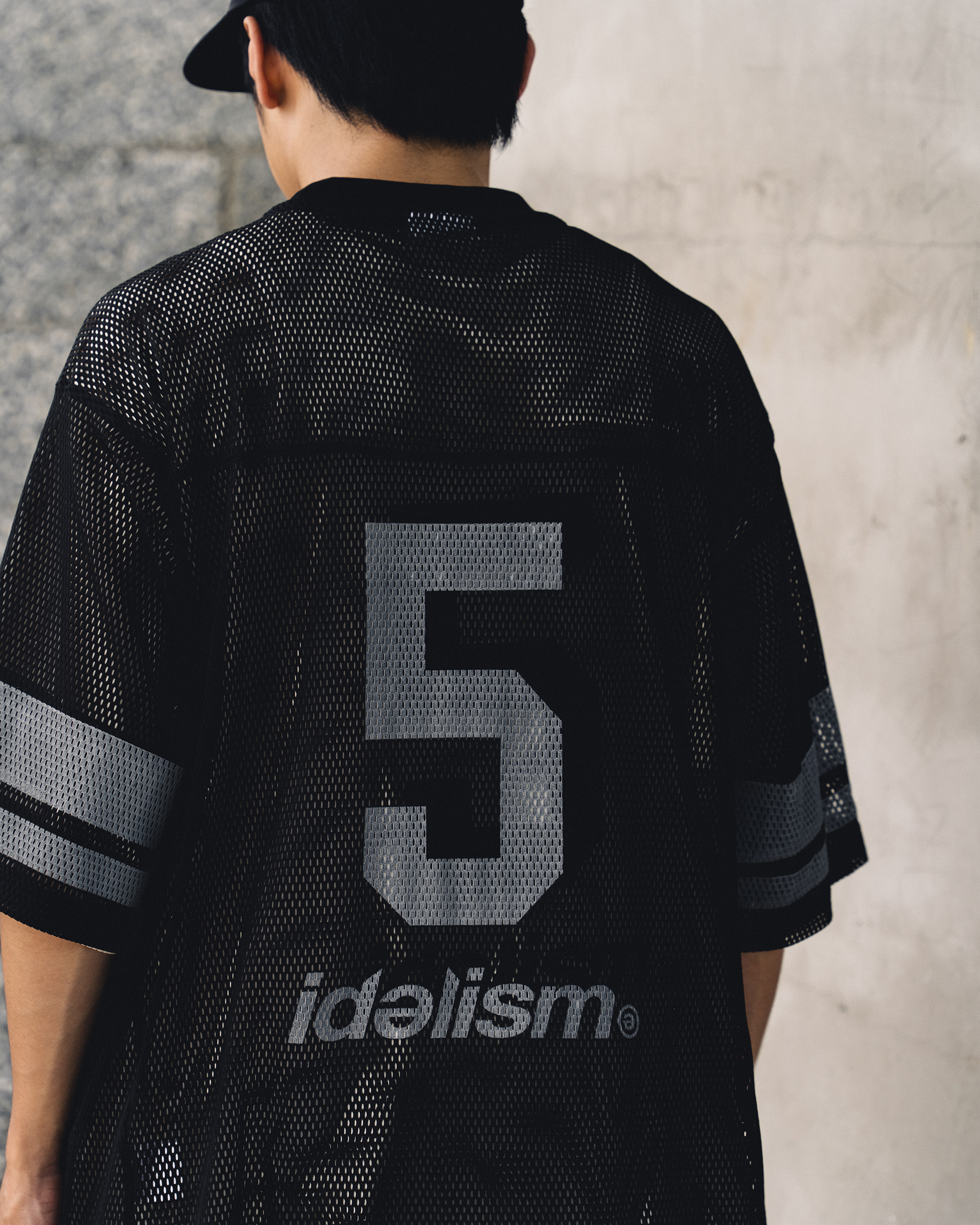 idealism Jersey05 沙色 黑色 運動 復古 網眼 5號球衣【ID25028】
