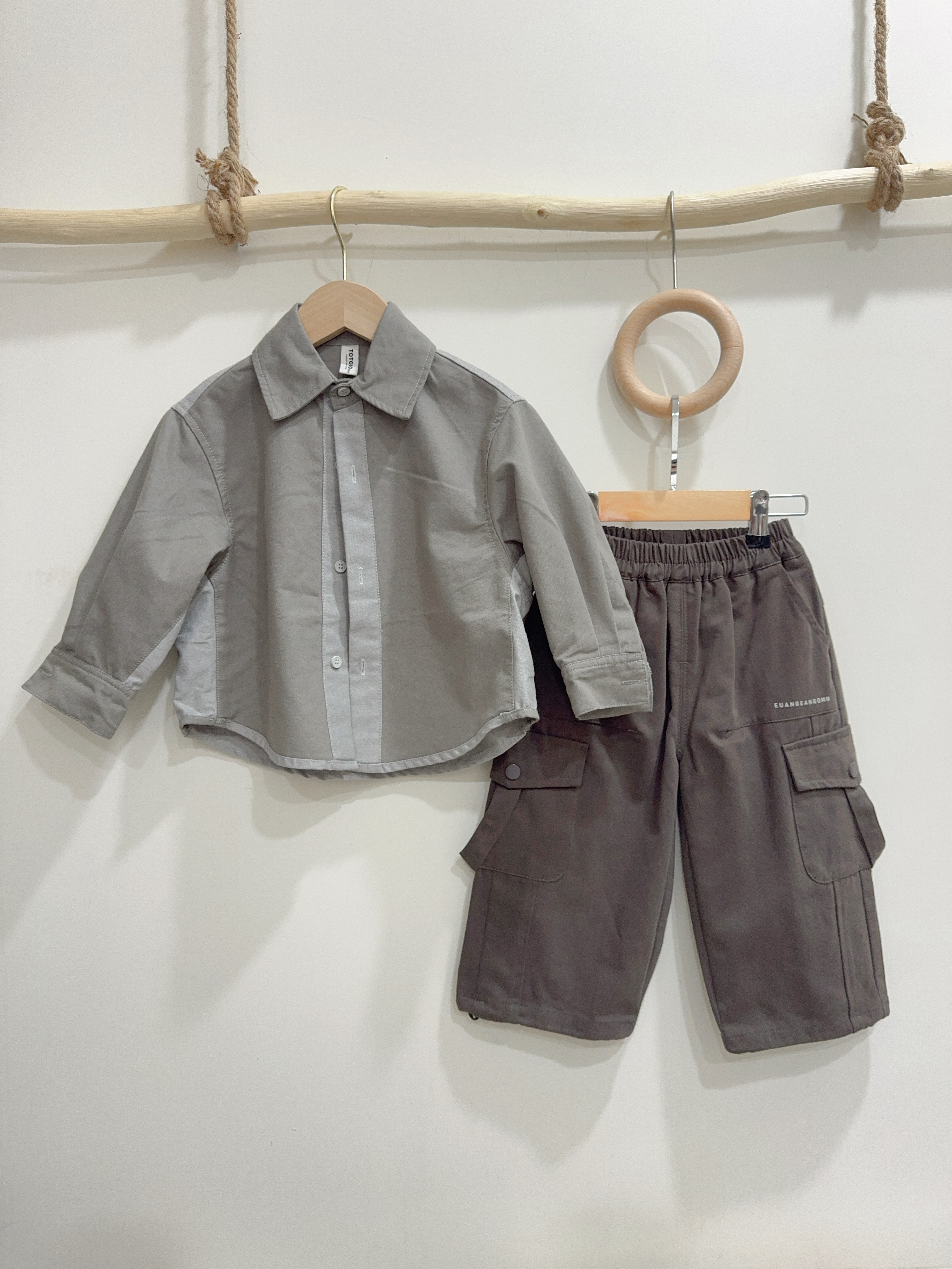 55365設計師家接拼雙色襯衫c31