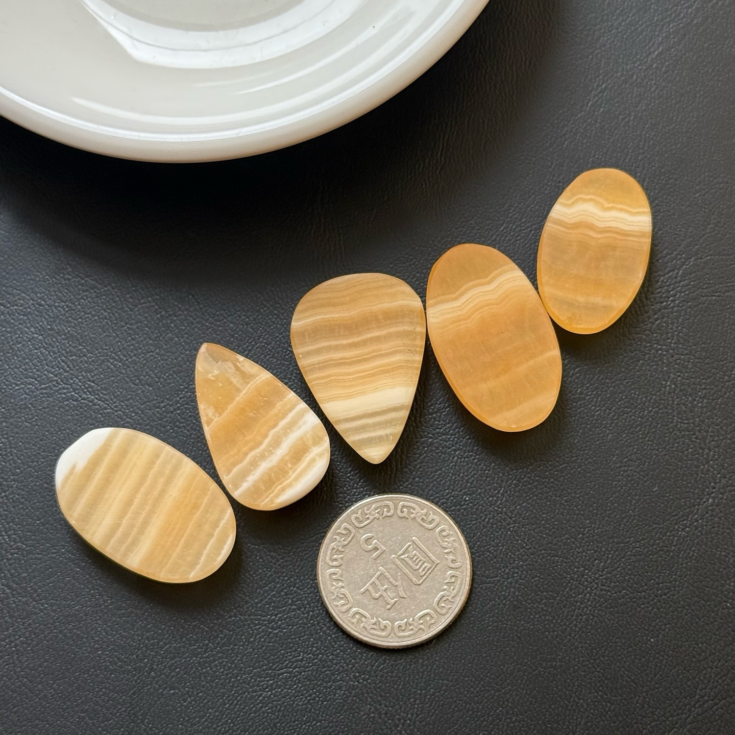 [原石] 芒果方解石 水晶蛋面 水晶墜面