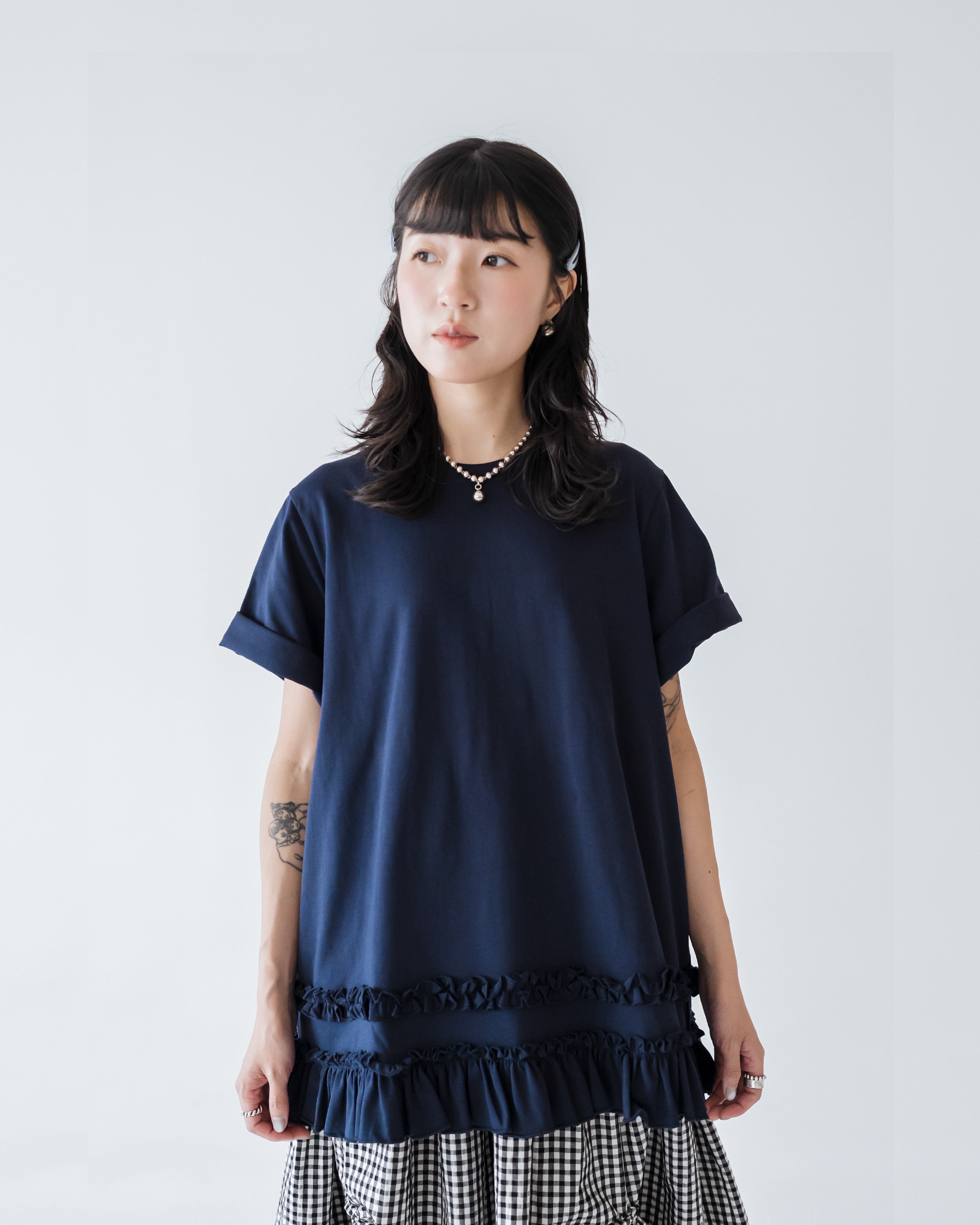【 Kiki.co Made 】Kiki And Bouba Ruffle Layered - Navy