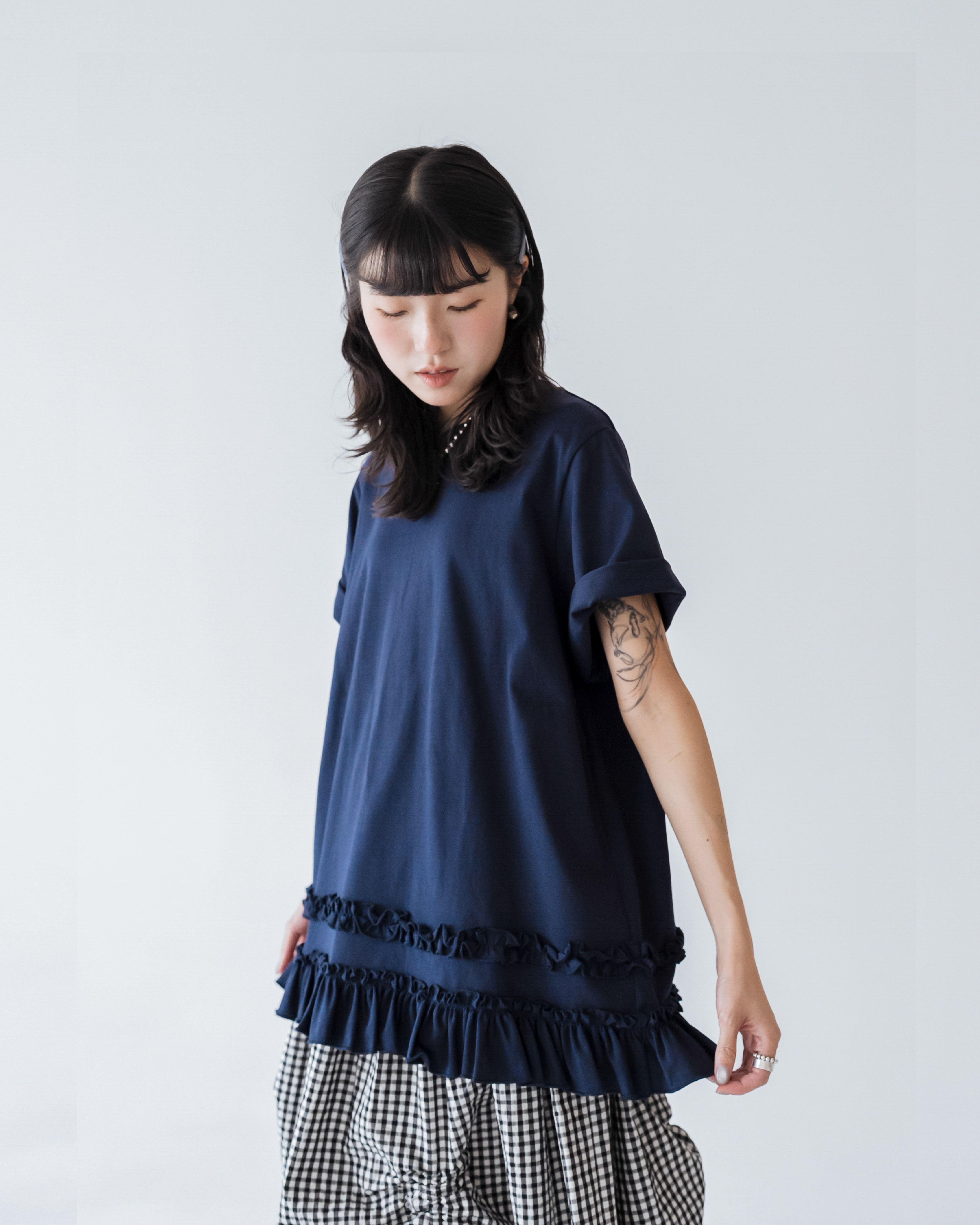 【 Kiki.co Made 】Kiki And Bouba Ruffle Layered - Navy