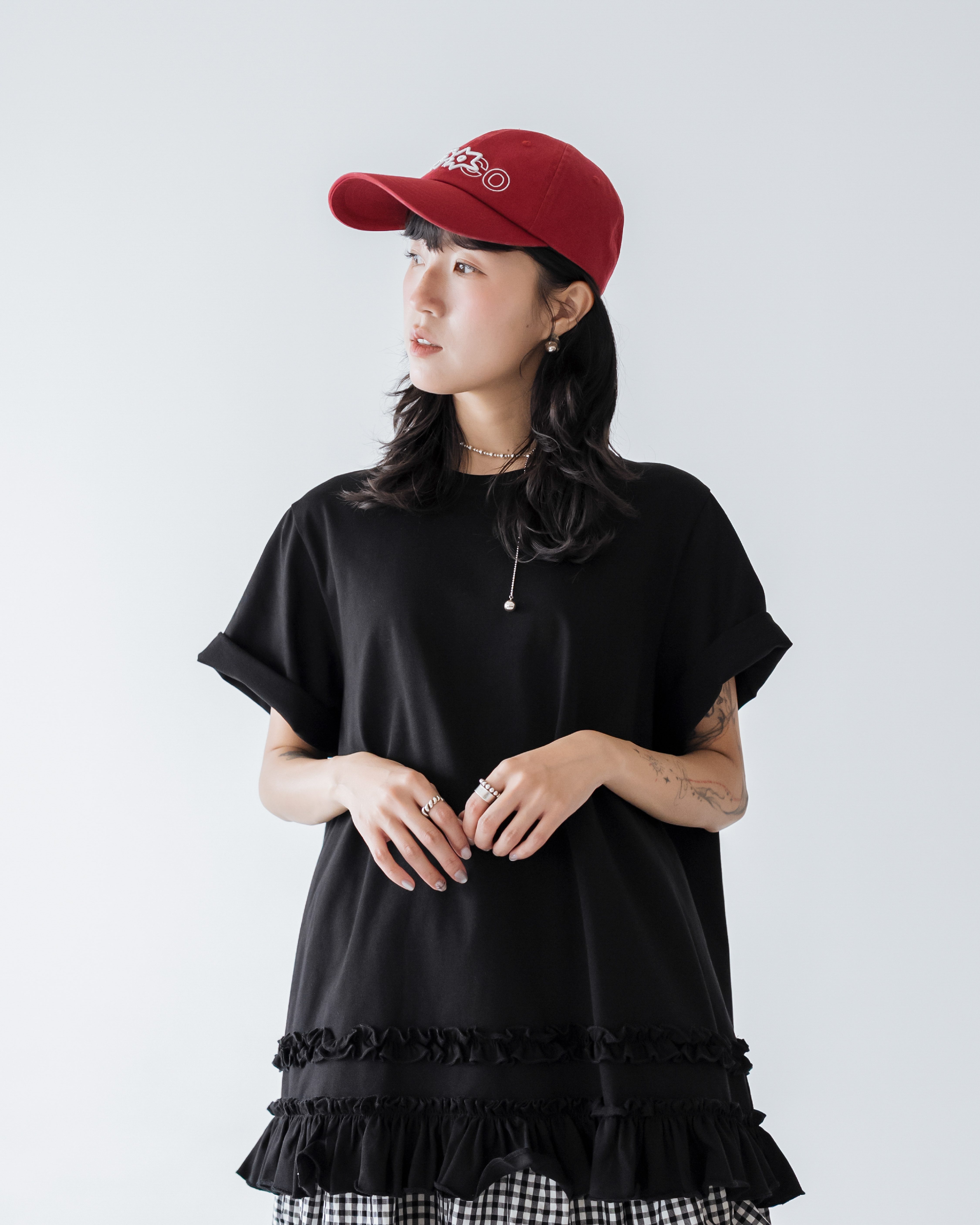 【 Kiki.co Made 】Kiki And Bouba Ruffle Layered - Black