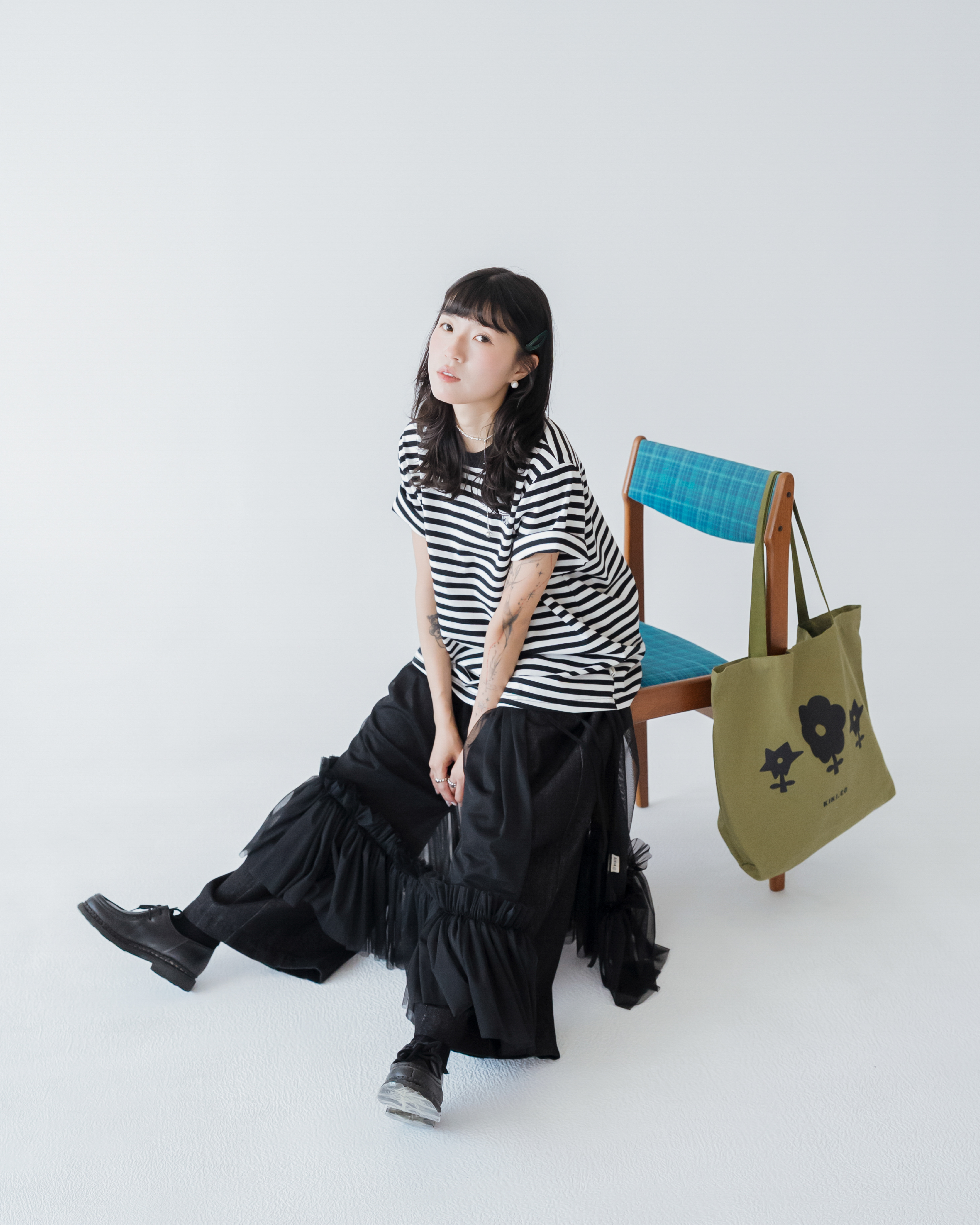 【 Kiki.co Made 】Kiki And Bouba Striped Tee