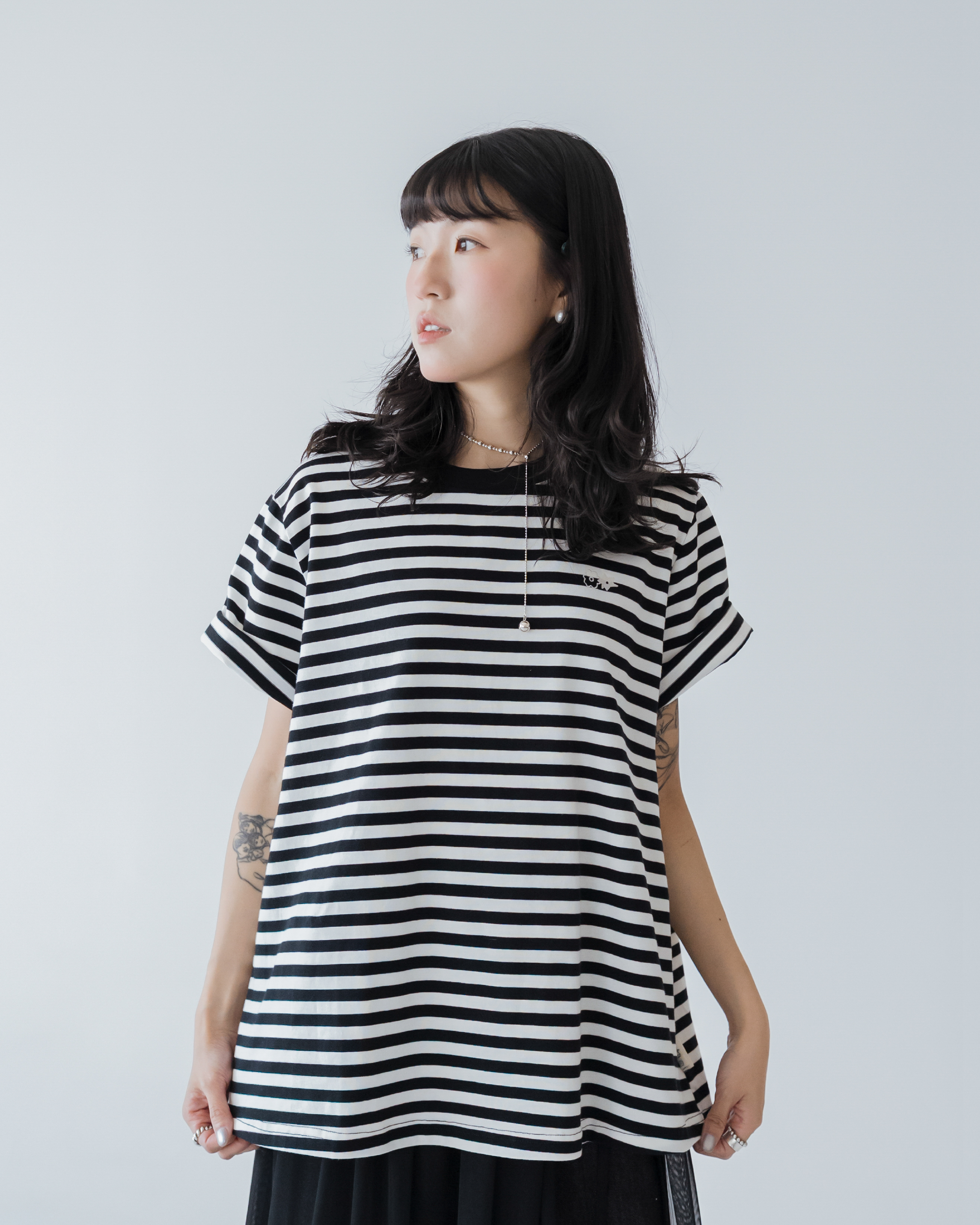 【 Kiki.co Made 】Kiki And Bouba Striped Tee