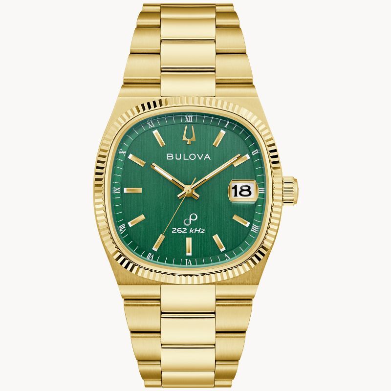 行貨 Bulova 寶路華 Super Seville Yellow Gold and stainless steel - 黑色錶盤 98B458 , 綠色錶盤 97B237 , 藍色錶盤 98B462 ,藍寶石石英不鏽鋼手錶