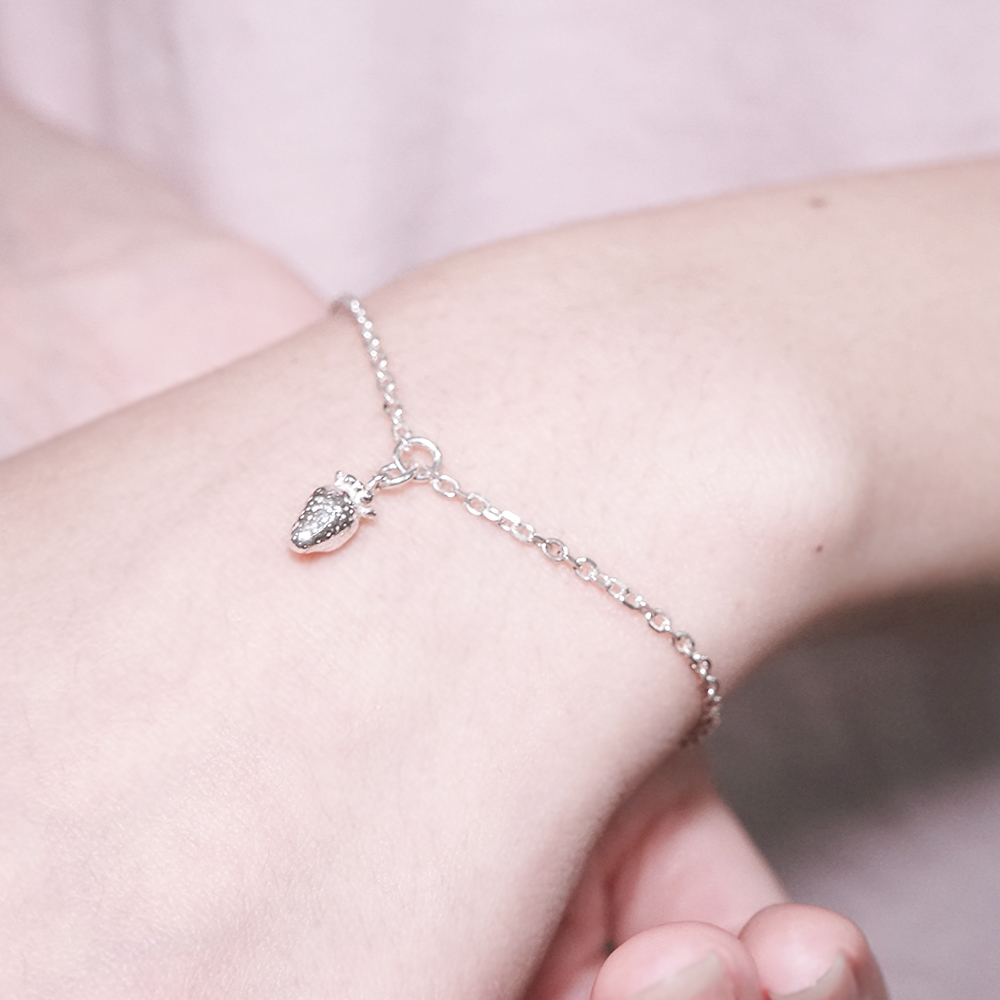 幸福莓滿 草莓 925純銀手鍊 女生手鍊 水果系列