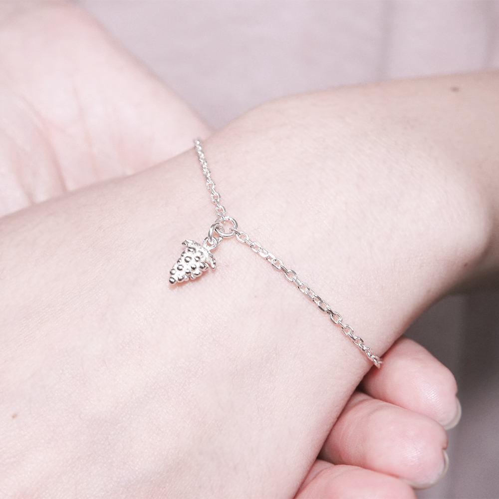 豐盛美好 葡萄 925純銀手鍊 女生手鍊 水果系列