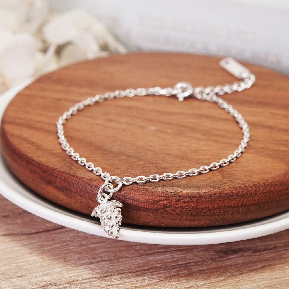 豐盛美好 葡萄 925純銀手鍊 女生手鍊 水果系列