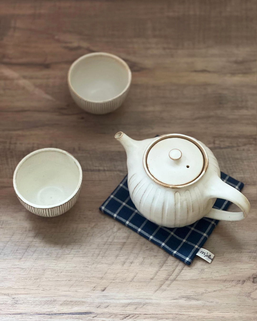 益子燒 粉引 500ml 茶具(茶壺 & 杯1隻)｜職人 若林健吾