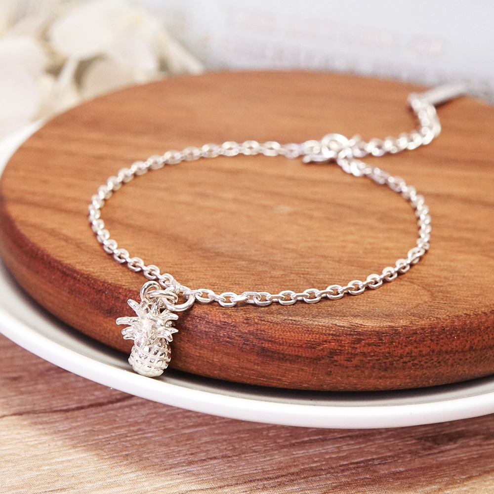 好運旺來 鳳梨 925純銀手鍊 女生手鍊 水果系列