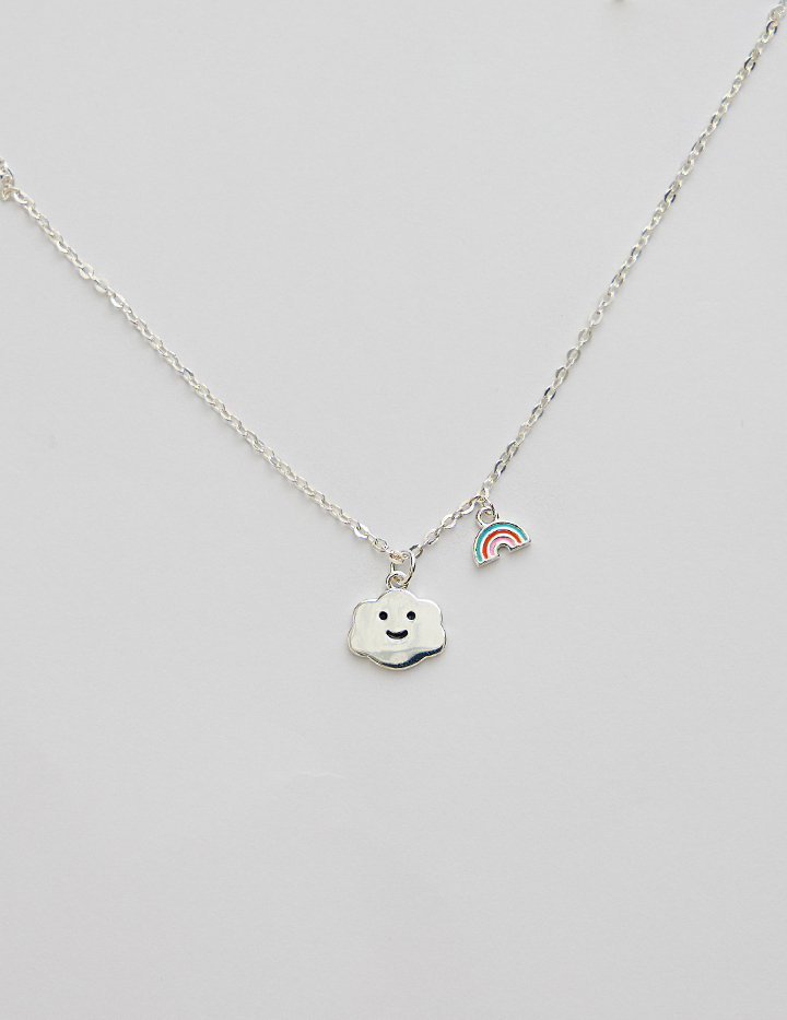 【925純銀】彩虹雲朵項鍊
