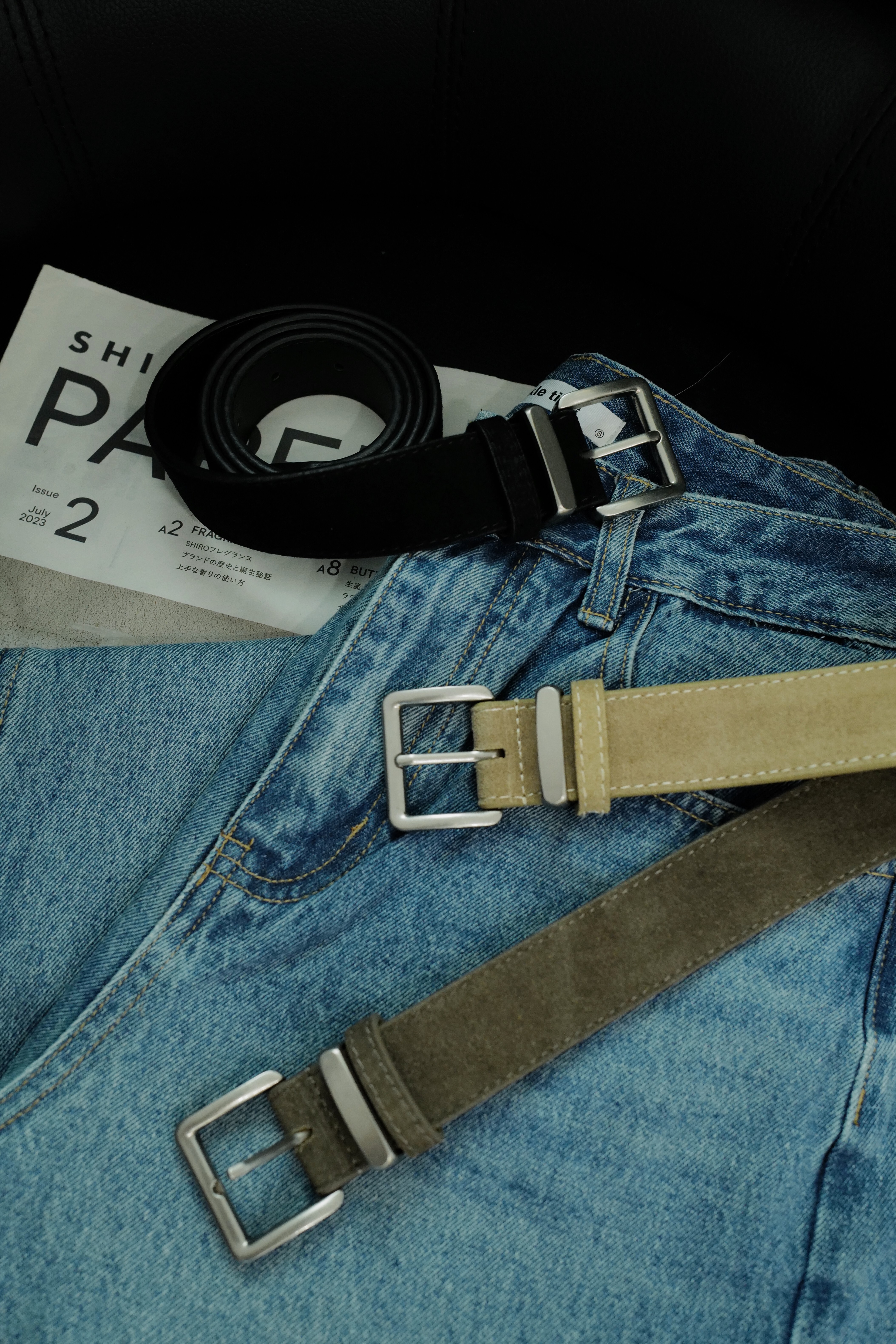 （現貨）必買麂皮銀釦皮帶 GK81