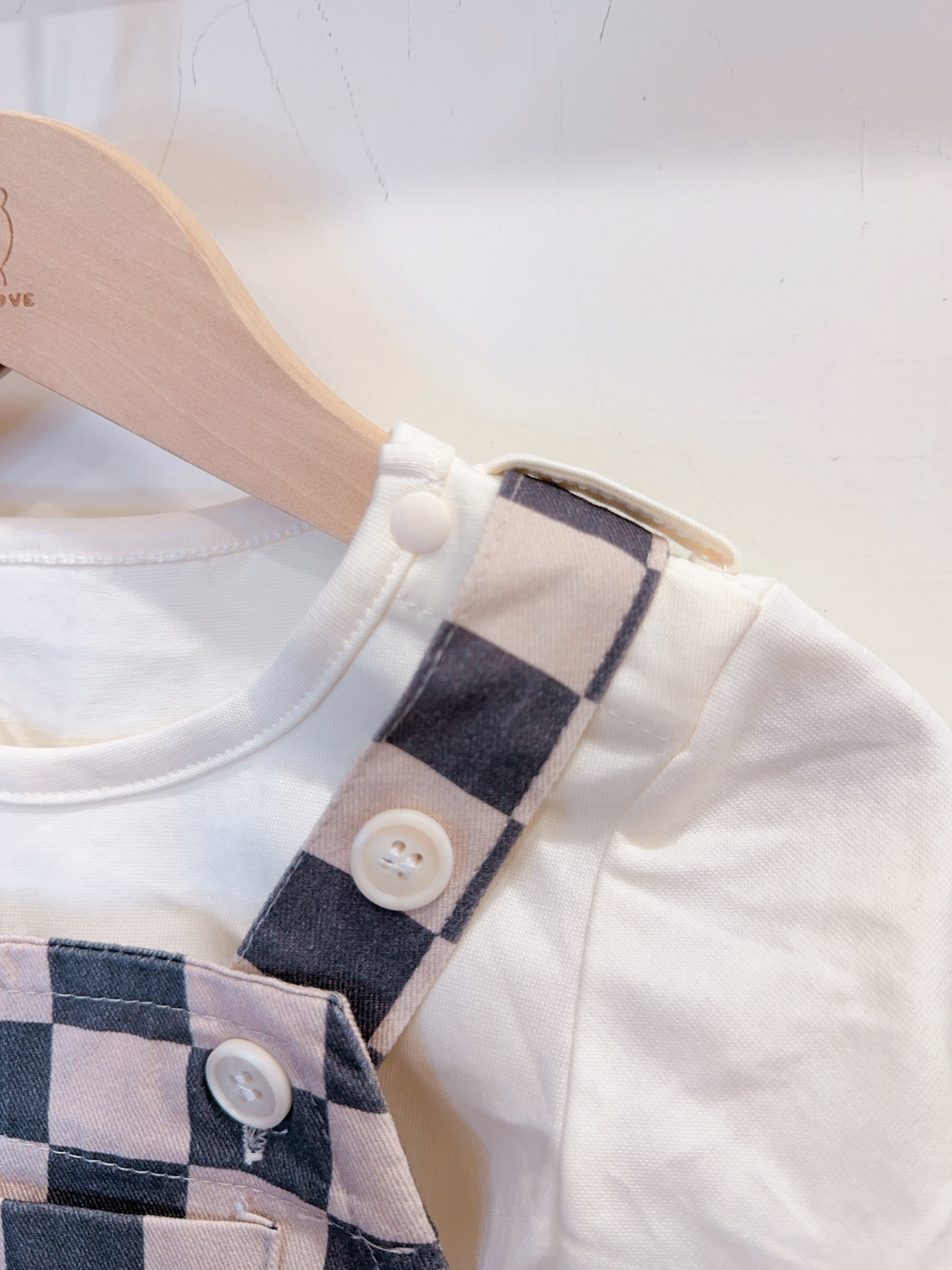 H2983棋盤格吊帶A57