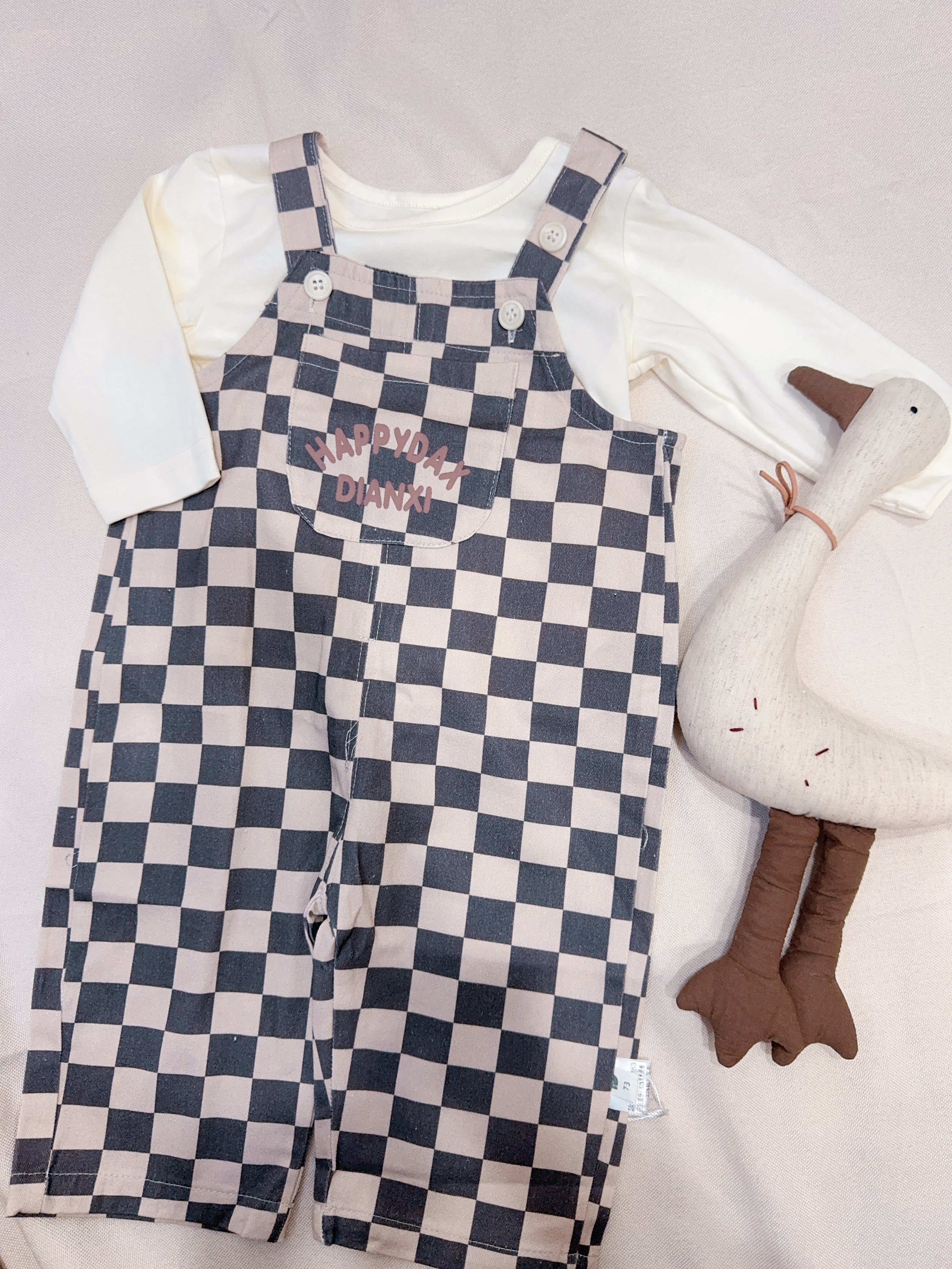 H2983棋盤格吊帶A57