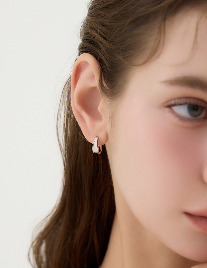 【925純銀】極簡畫釉。針式耳環