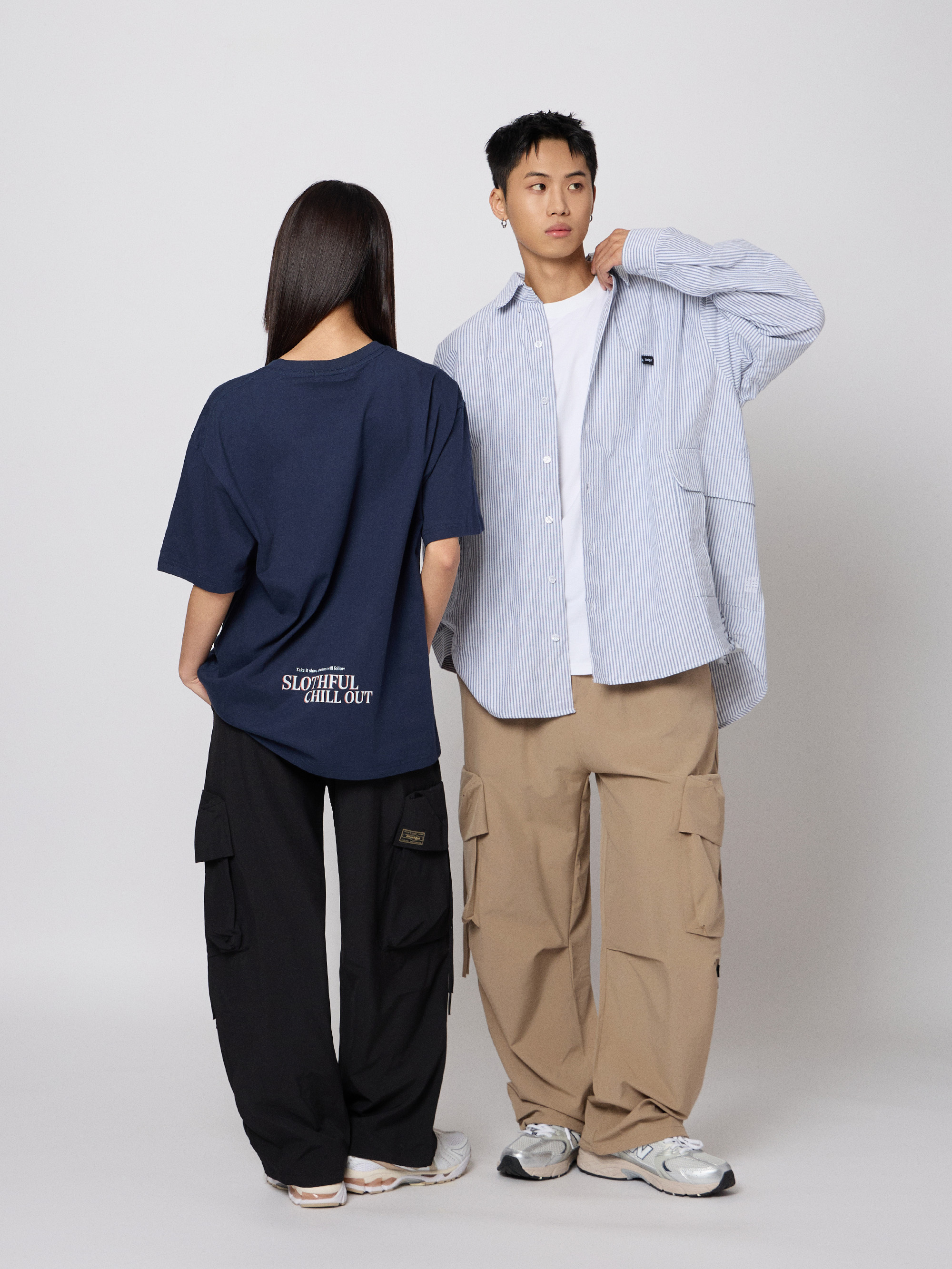 抽繩寬版機能長褲