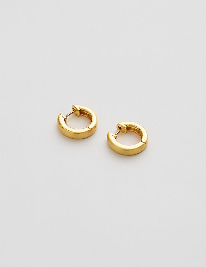 經典窄版圈圈。針式耳環(金)