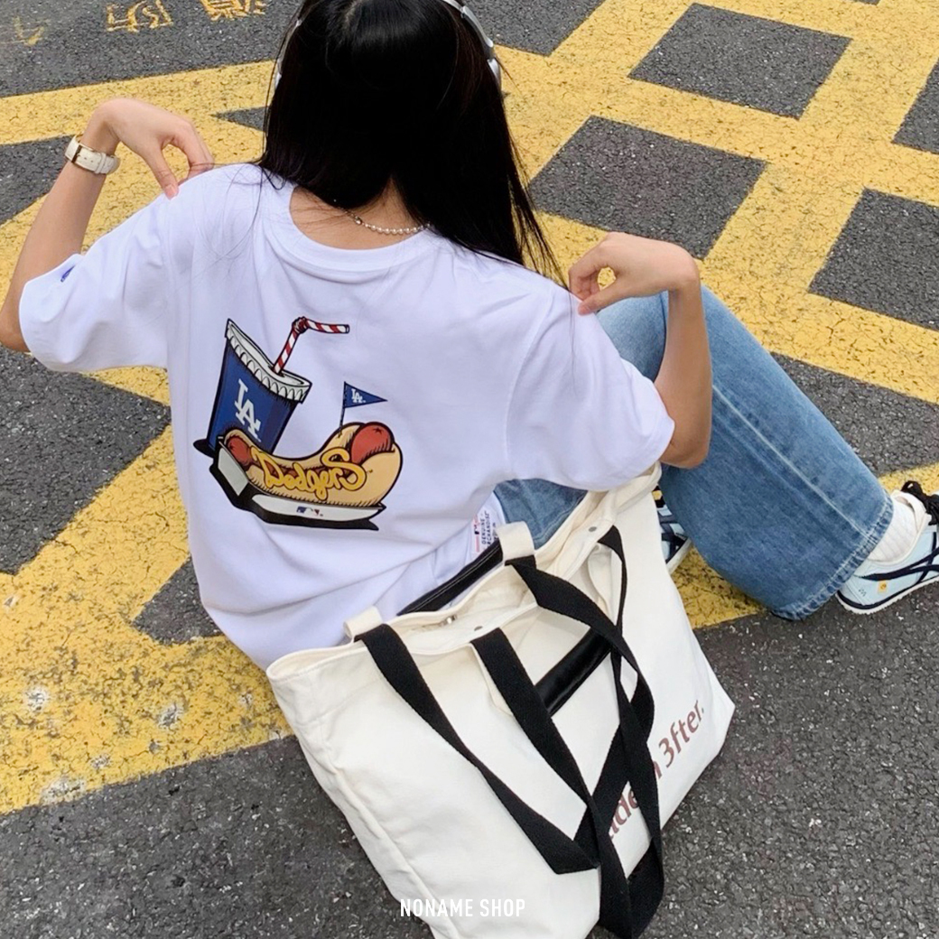 NEW ERA X MLB 聯名款 紐約洋基/洛杉磯道奇 字母 熱狗 印花 短袖 三色 (男款)