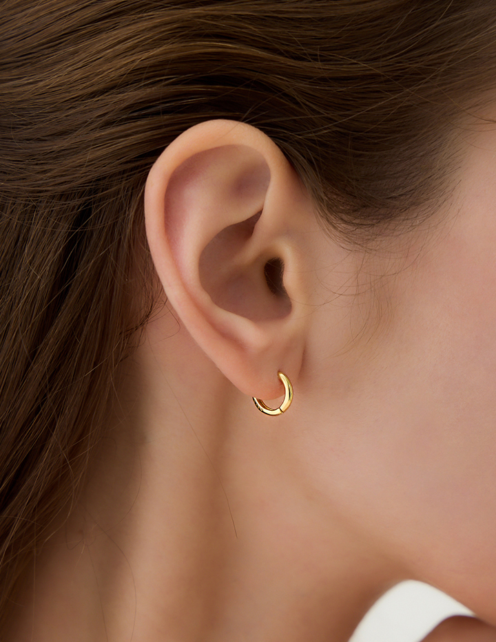 【925純銀】經典圓圈。針式耳環-10mm(金)