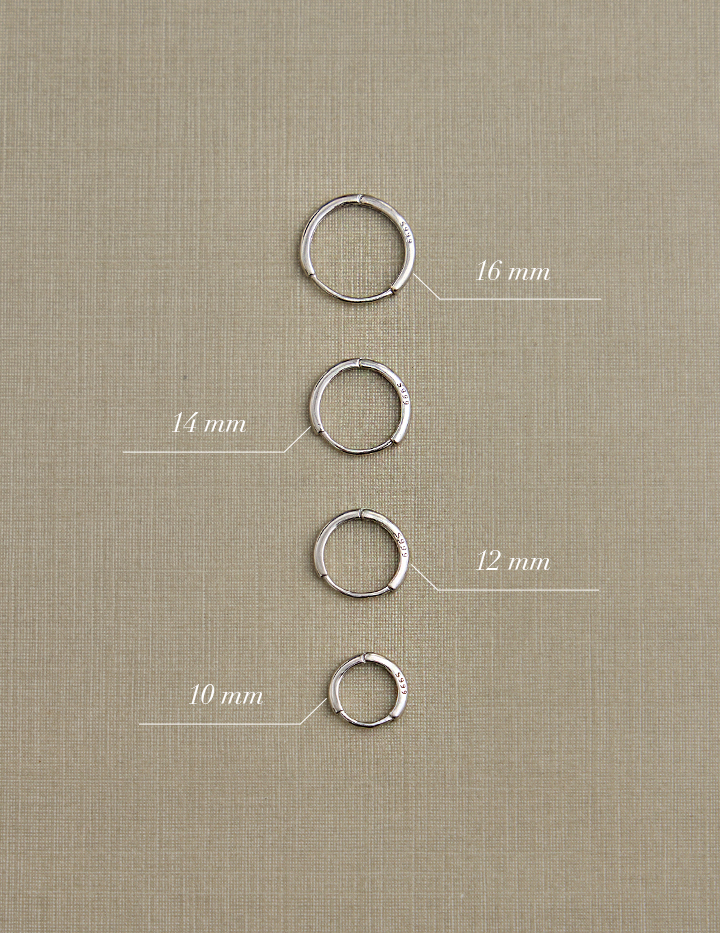 【925純銀】經典圓圈。針式耳環-10mm(銀)