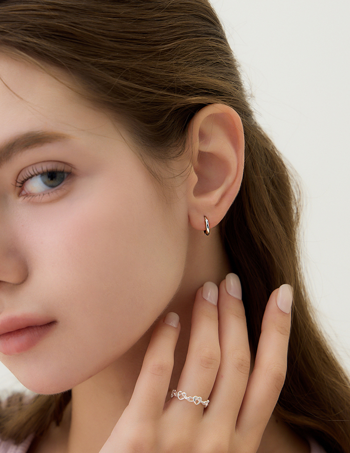 【925純銀】經典圓圈。針式耳環-10mm(銀)